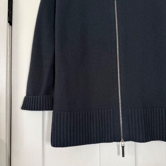 Lafayette 148 New York 100% Cashmere Blue Full Zip Sweater Size Small - Picture 4 of 8